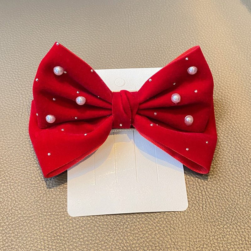 Solid With Pearls Barrette - Red - 4-12Y - image 1