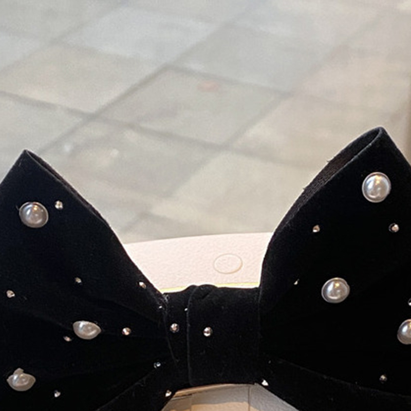 Solid With Pearls Barrette - Black - 4-12Y - image 4