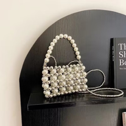 Solid With Pearls Bags - White Large - 4-16Y - image 5