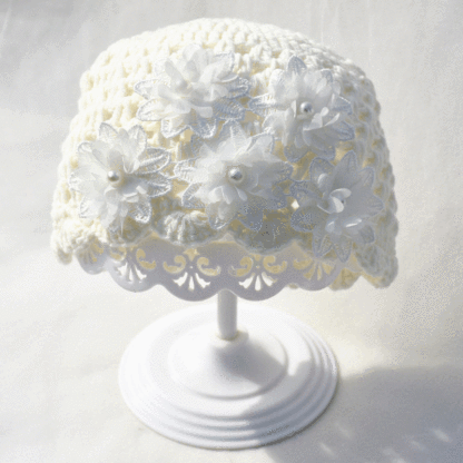 Solid Fur Hat - White - 1-2Y - image 3