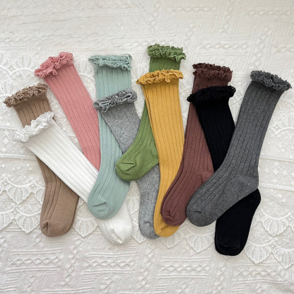 Solid Braided Design Socks - image 1
