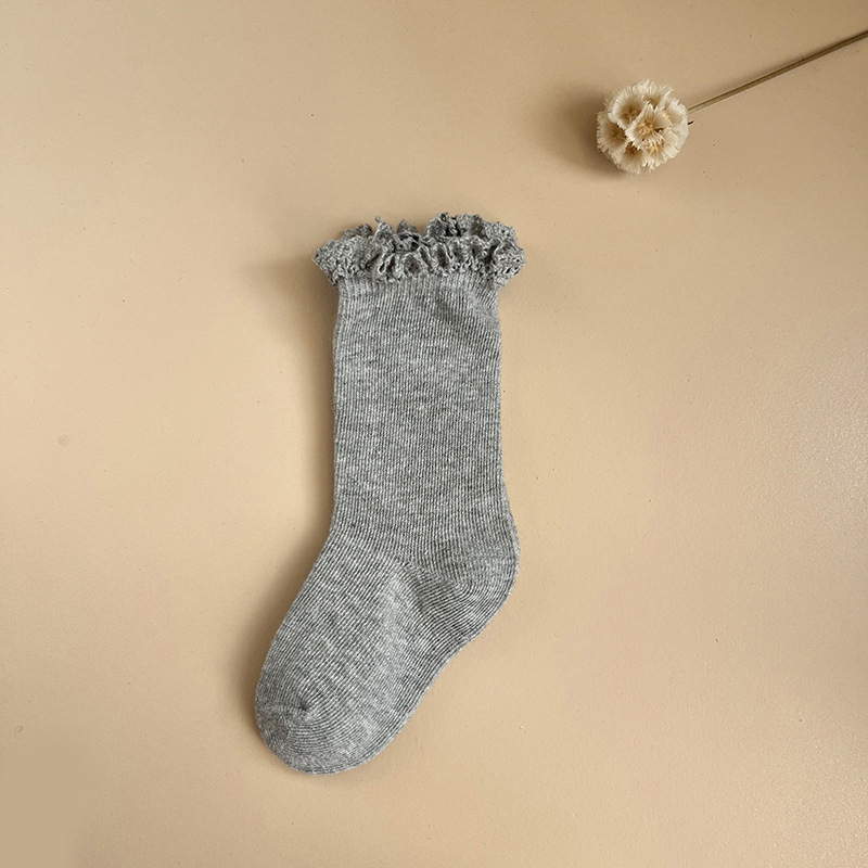 Solid Braided Design Socks - Grey - 3-5Y - image 6