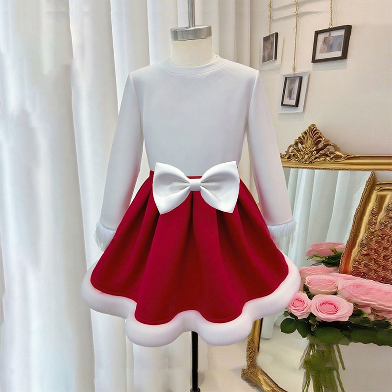 Cotton Bow Long Sleeve Regular Two-piece Set - White - 7Y - image 2