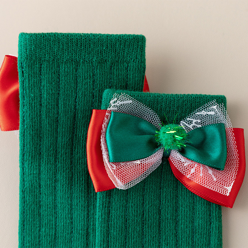 Solid With Bow Socks - image 4