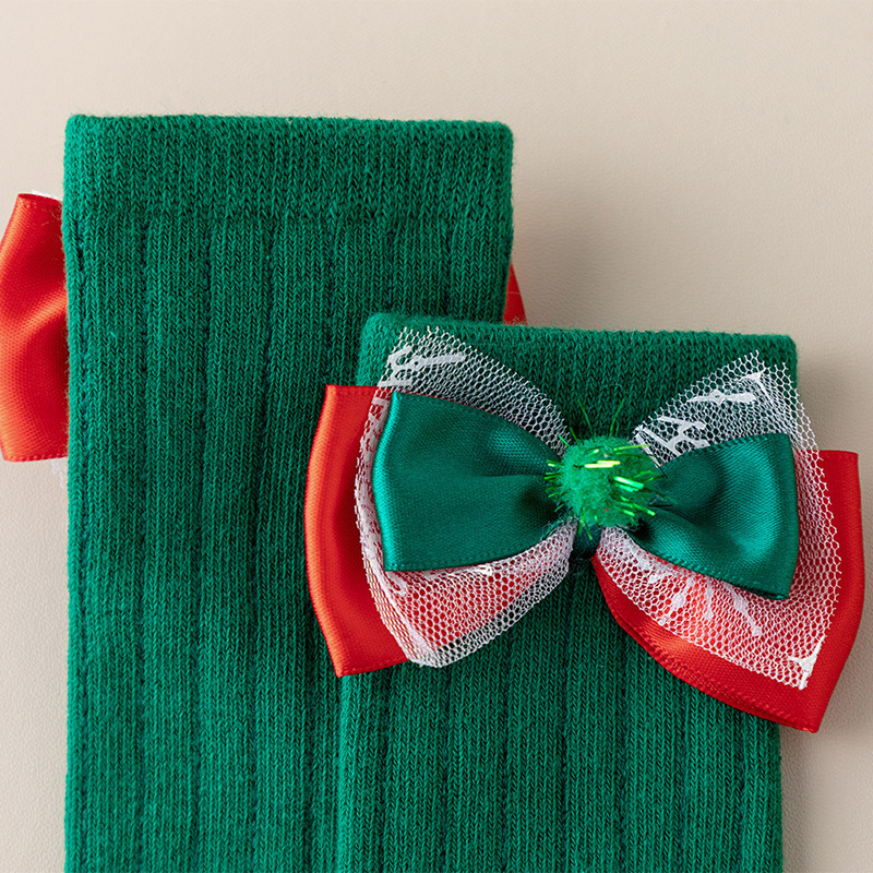 Solid With Bow Socks - image 4