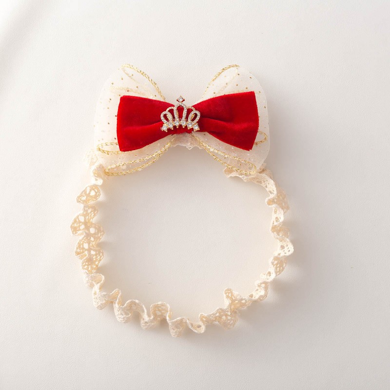 Polka Dots With Bow Hairband - Red - 0-3Y - image 4