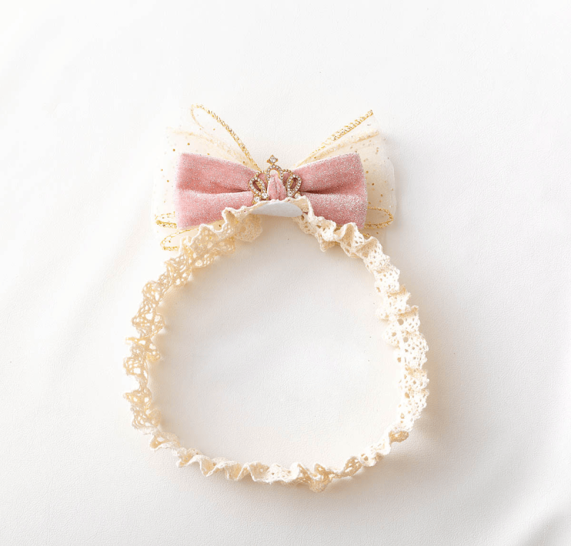 Polka Dots With Bow Hairband - Pink - 0-3Y - image 1