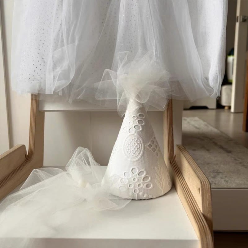 Solid With Embroidery Hairband - Hollowed-Out Tulle - 0-3Y - image 8