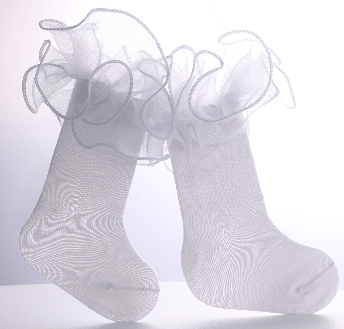 Solid Stitching Lace Socks - image 3