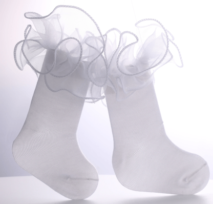 Solid Stitching Lace Socks - image 3