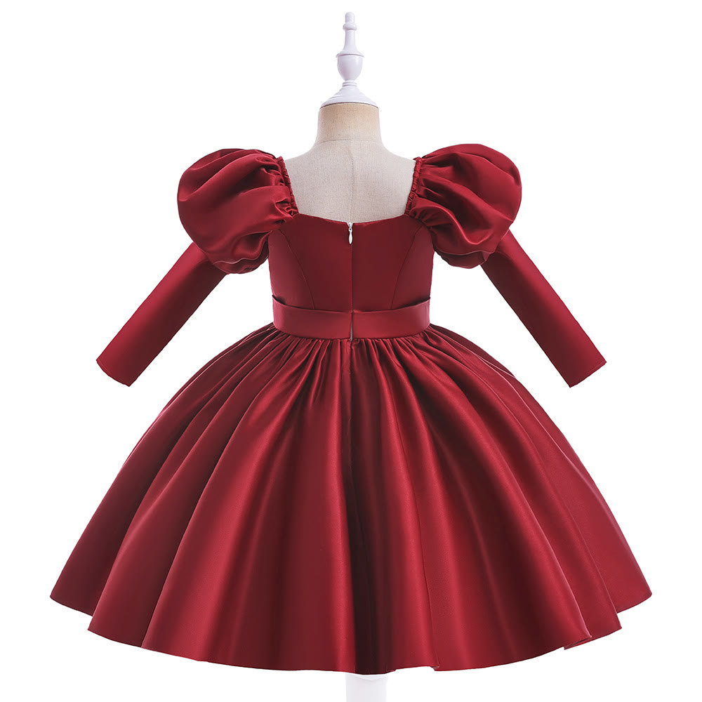 Satin Bow Long Sleeve Midi Dresses - image 10