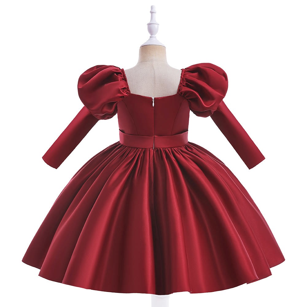 Satin Bow Long Sleeve Midi Dresses - image 10