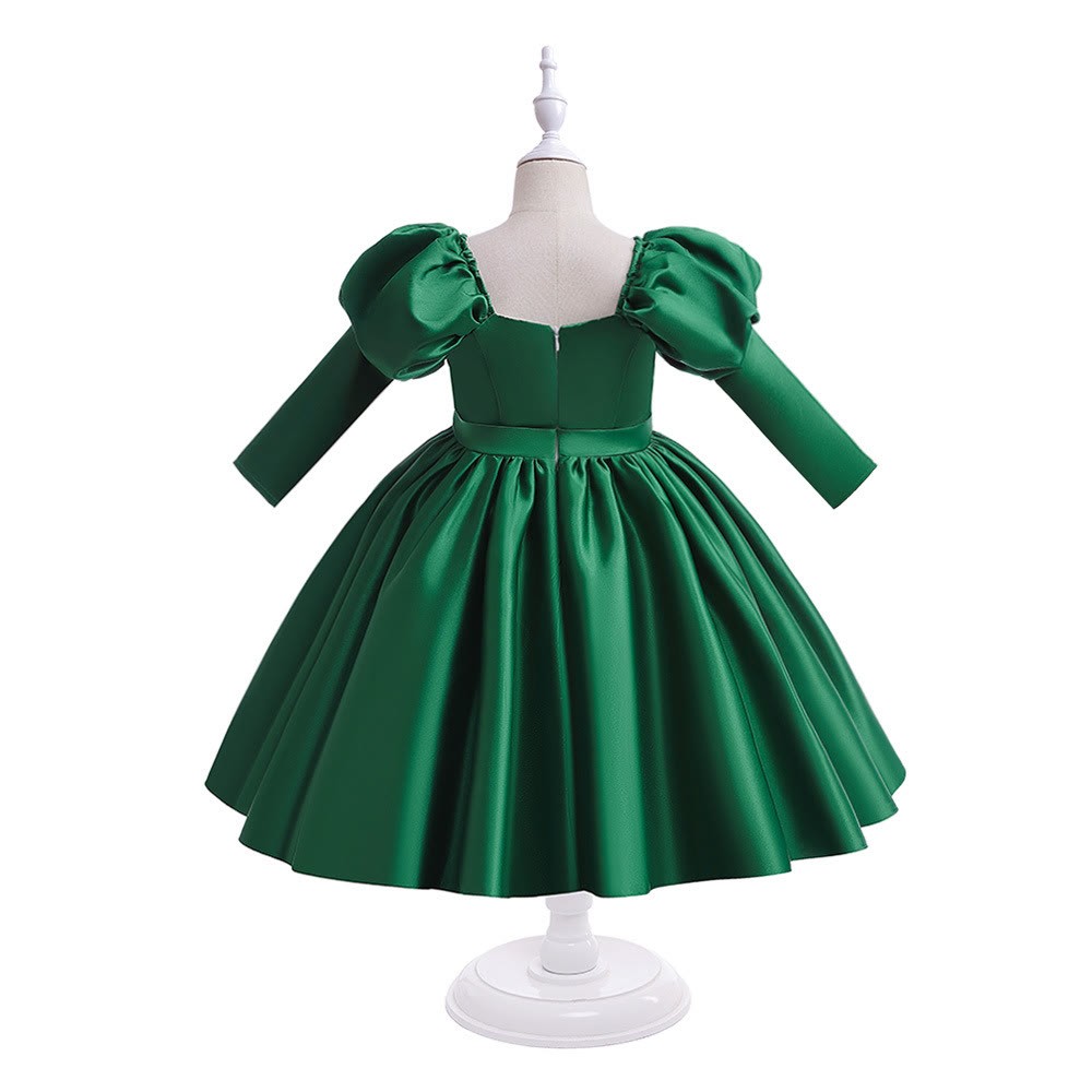 Satin Bow Long Sleeve Midi Dresses - image 17