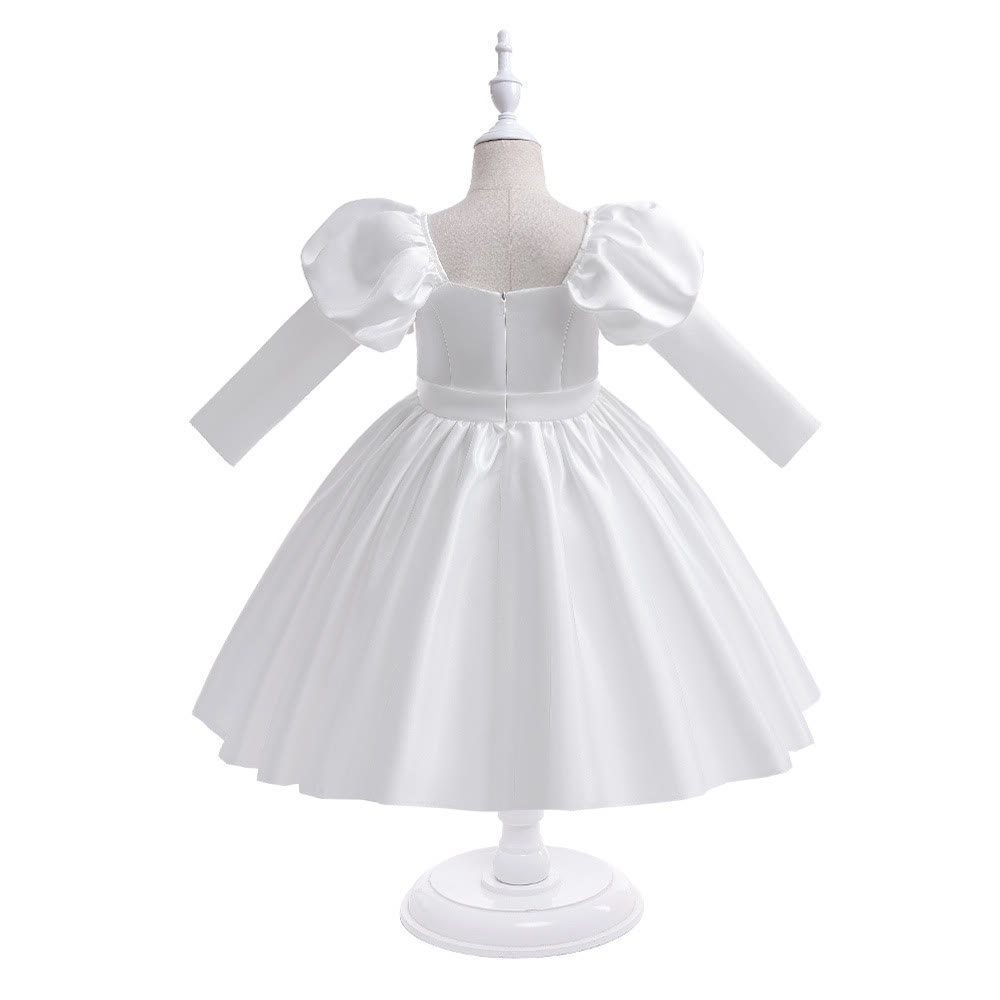 Satin Bow Long Sleeve Midi Dresses - image 23