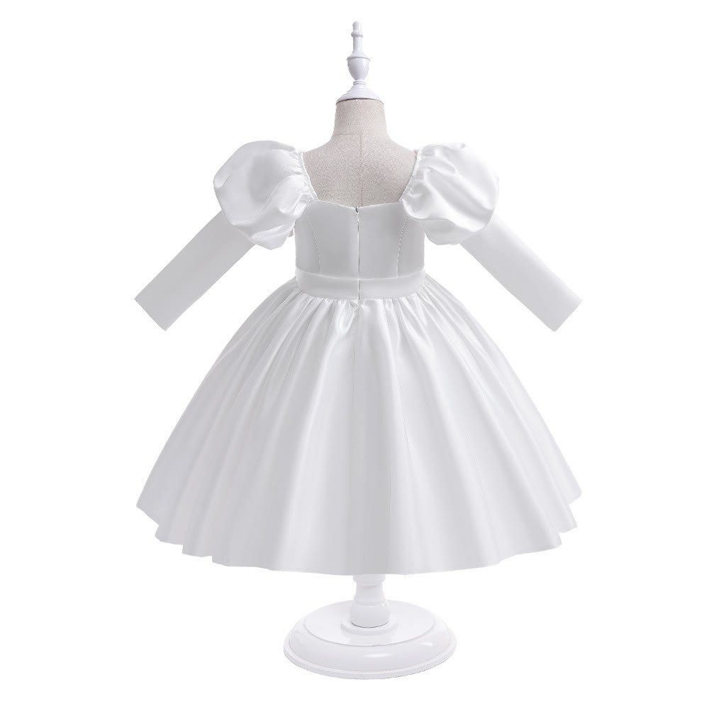 Satin Bow Long Sleeve Midi Dresses - image 23