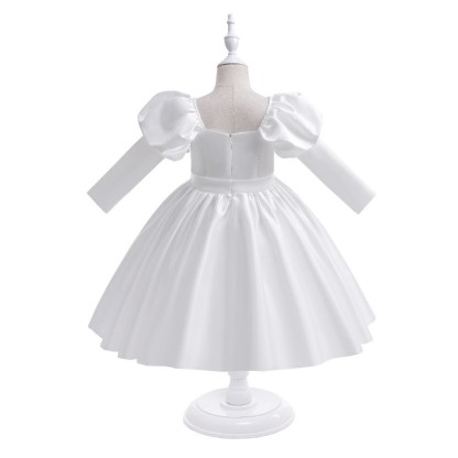 Satin Bow Long Sleeve Midi Dresses - image 23