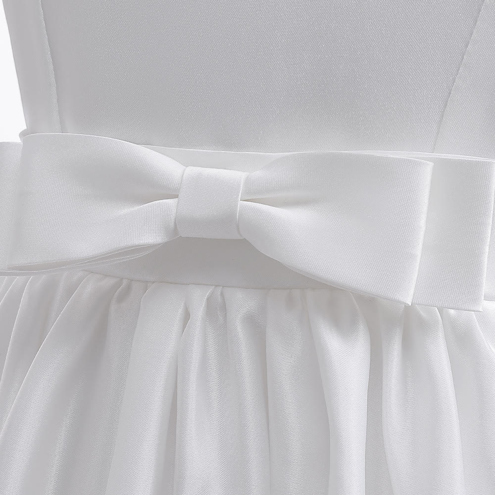 Satin Bow Long Sleeve Midi Dresses - image 26