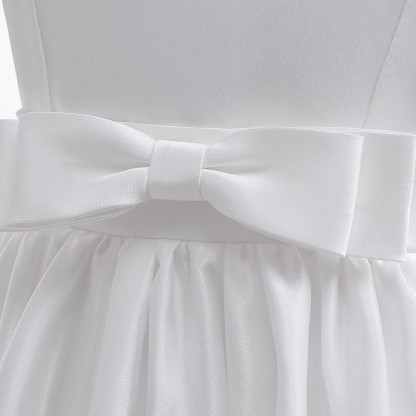 Satin Bow Long Sleeve Midi Dresses - image 26