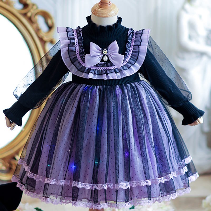 [Archive Sale] Yarn/wool Yarn Folds Lace Long Sleeve Mid-long Dresses - image 2