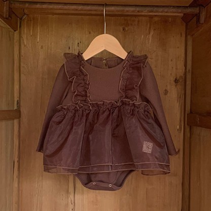 [Archive Sale] Cotton Flouncing Long Sleeve Regular Bodysuit - image 2