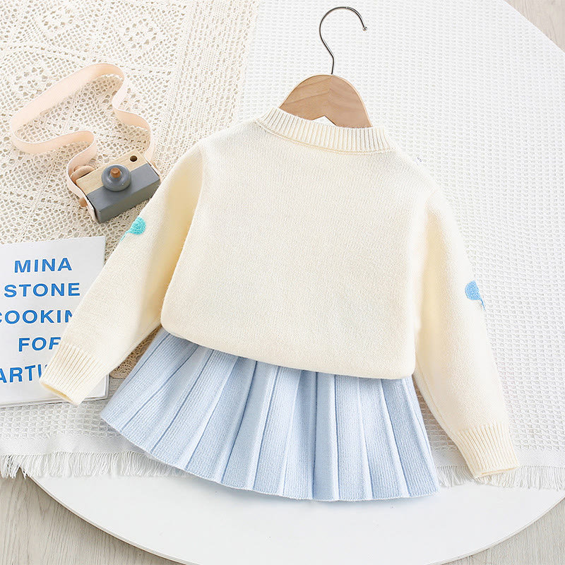 [Archive Sale] Yarn/wool Yarn Embroidery Long Sleeve Regular Two-piece Set - image 2