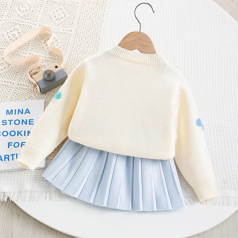 [Archive Sale] Yarn/wool Yarn Embroidery Long Sleeve Regular Two-piece Set - image 2