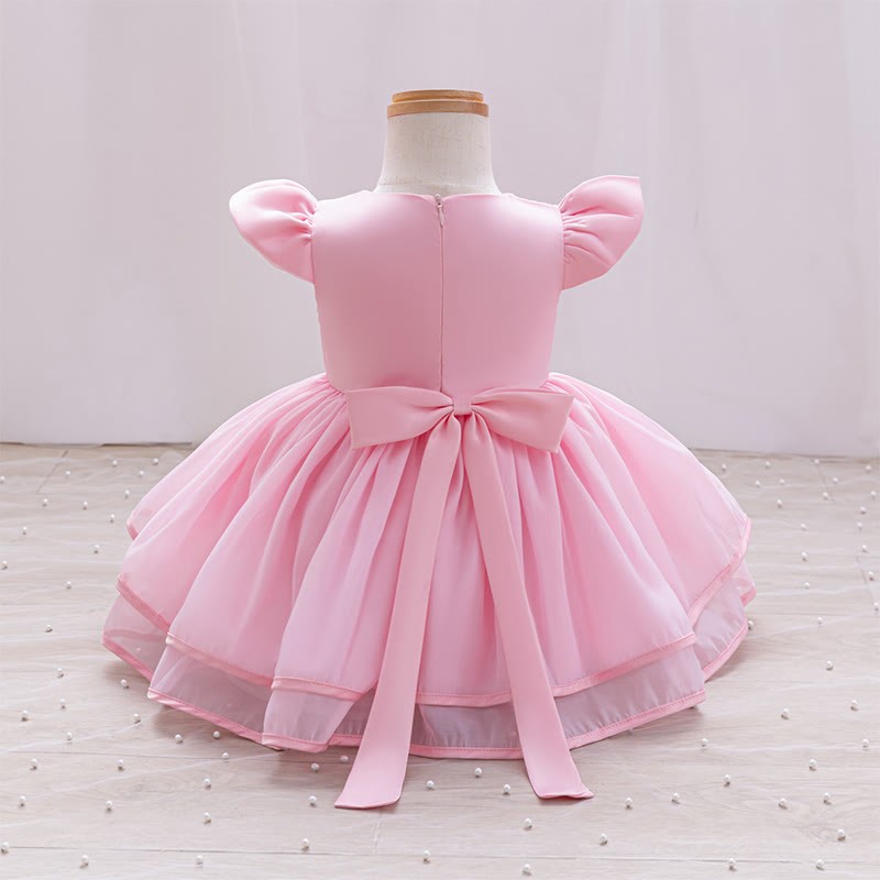 Organza Rosette Cap Sleeve Midi Dresses - image 9