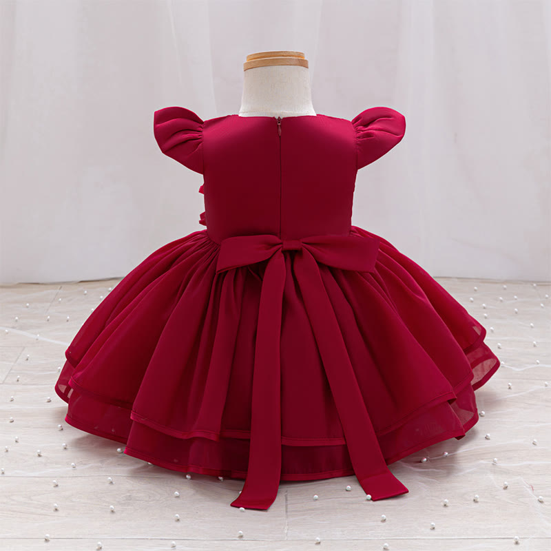 Organza Rosette Cap Sleeve Midi Dresses - image 2