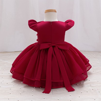 Organza Rosette Cap Sleeve Midi Dresses - image 2