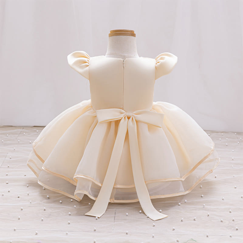 Organza Rosette Cap Sleeve Midi Dresses - image 15