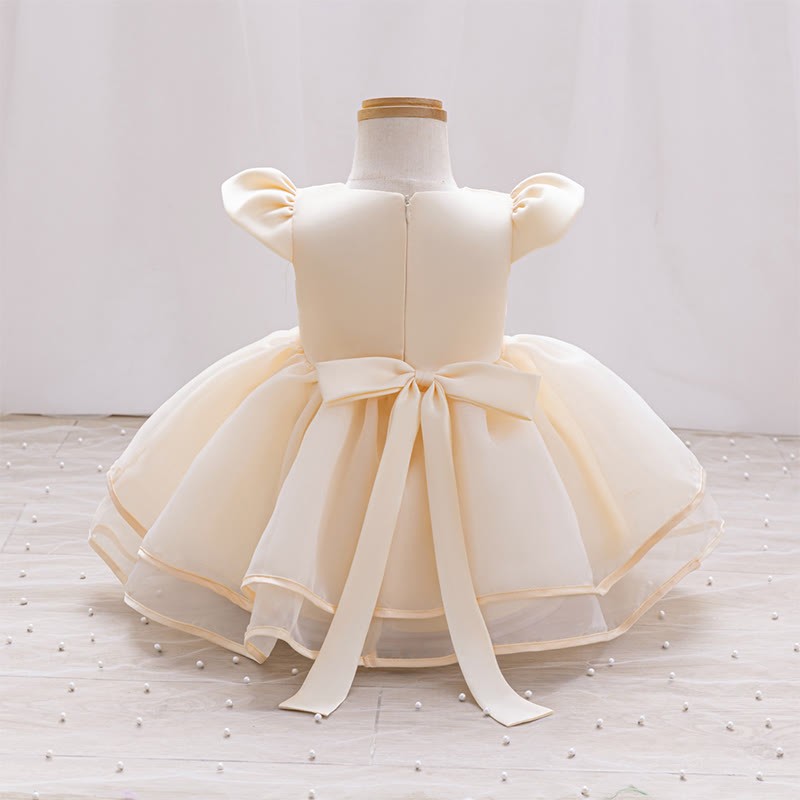Organza Rosette Cap Sleeve Midi Dresses - image 15