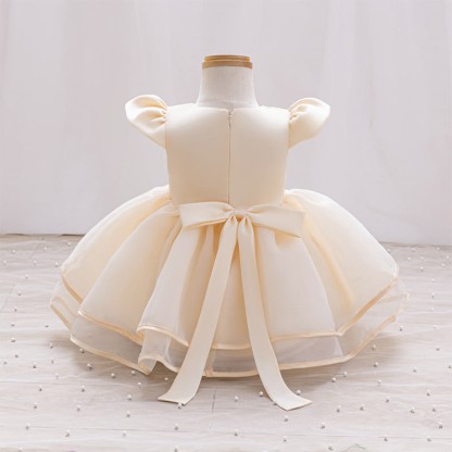 Organza Rosette Cap Sleeve Midi Dresses - image 15