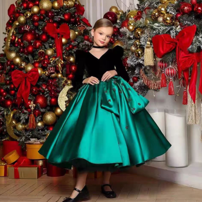 Satin Split Joint Long Sleeve Maxi Dresses - image 3