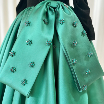 Satin Split Joint Long Sleeve Maxi Dresses - image 6