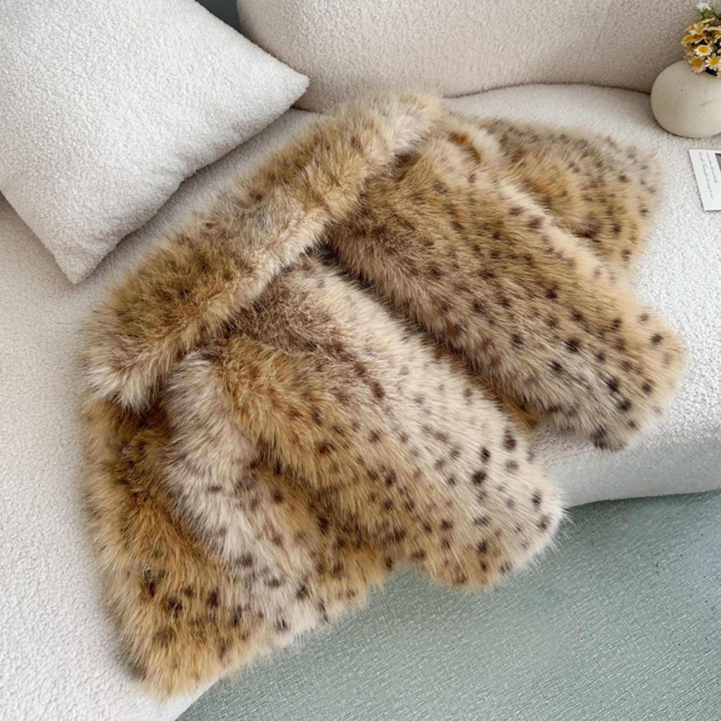 Faux Fur Collar Long Sleeve Regular Outerwears - image 5