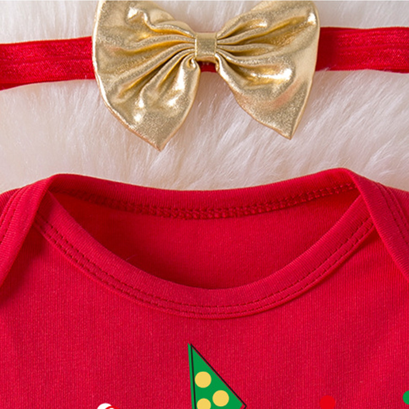 Mesh  Bow Printing Long Sleeve Regular Two-piece Set - image 7