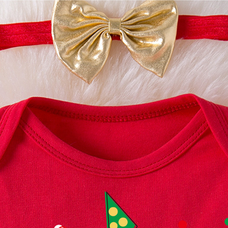 Mesh  Bow Printing Long Sleeve Regular Two-piece Set - image 7