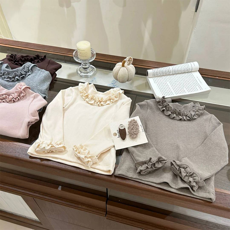 Cotton Flouncing Long Sleeve Regular Tops - image 7
