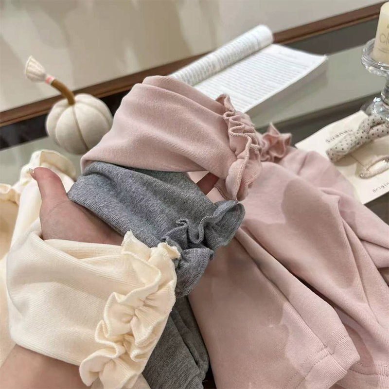 Cotton Flouncing Long Sleeve Regular Tops - image 10