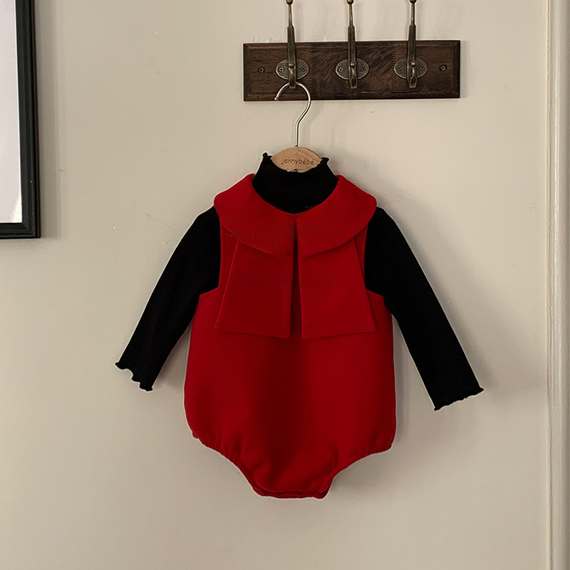 [Archive Sale] Woolen Bow Sleeveless Short Bodysuit - image 2