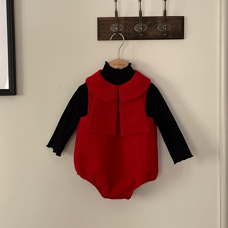[Archive Sale] Woolen Bow Sleeveless Short Bodysuit - image 2