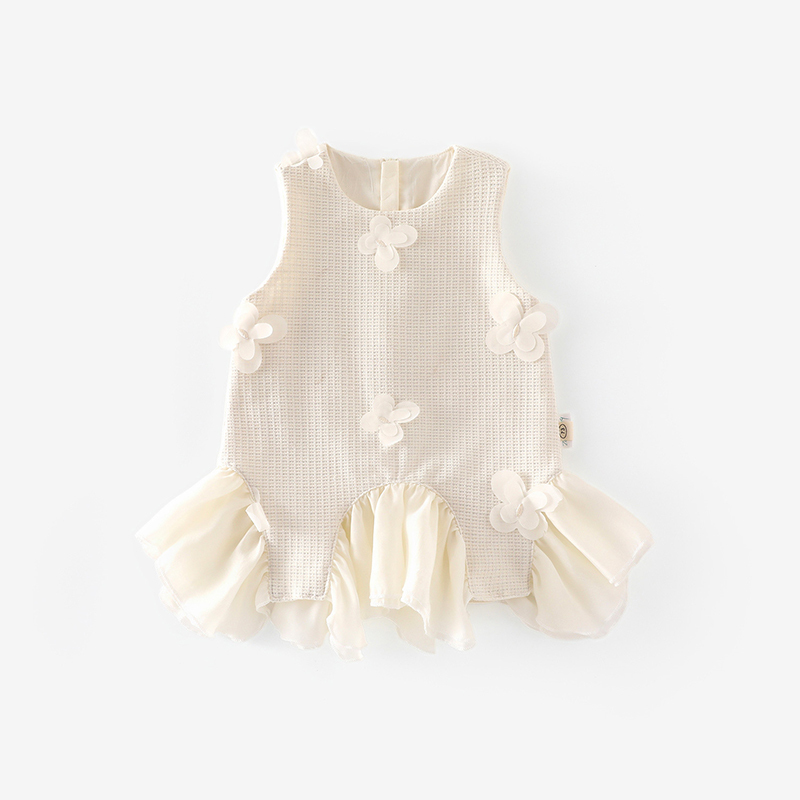 [Archive Sale] Chemical Fiber Blend Rosette Long Sleeve Regular Two-piece Set - White Dresses - 90cm - image 4