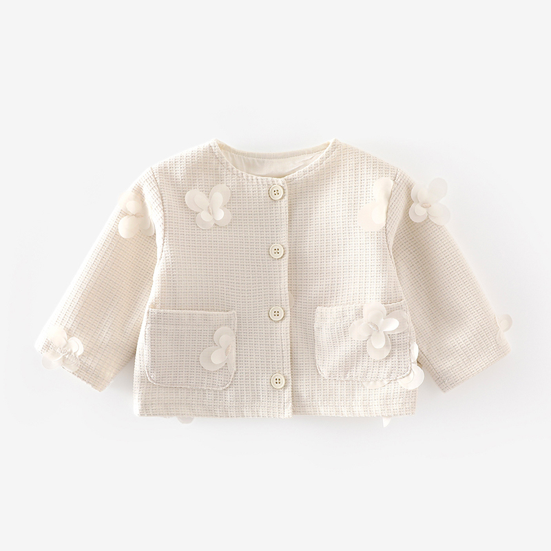 [Archive Sale] Chemical Fiber Blend Rosette Long Sleeve Regular Two-piece Set - White Outwears - 90cm - image 3