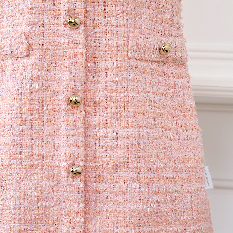Tweed Buckle Bow Sleeveless Regular Dresses - image 10