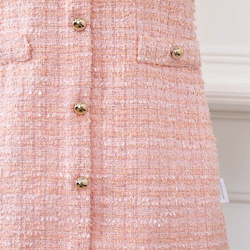 Tweed Buckle Bow Sleeveless Regular Dresses - image 10