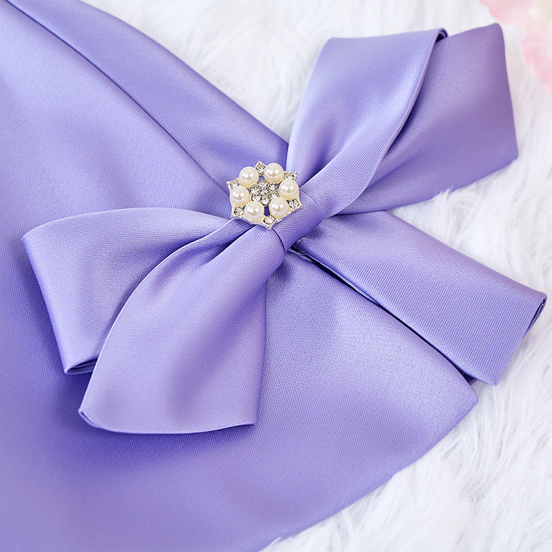 Satin Imitation Pearls Sleeveless Regular Dresses - image 15