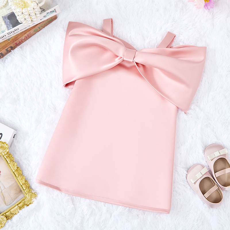 Satin Bow Sleeveless Regular Dresses - image 1
