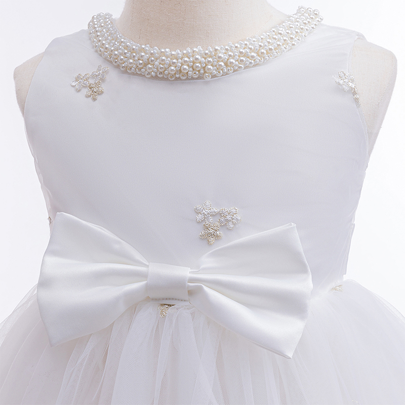 [Archive Sale] Mesh Bow Imitation Pearls Sleeveless Midi Dresses - image 8
