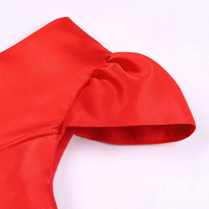 Satin Bow Cap Sleeve Regular Dresses - image 15