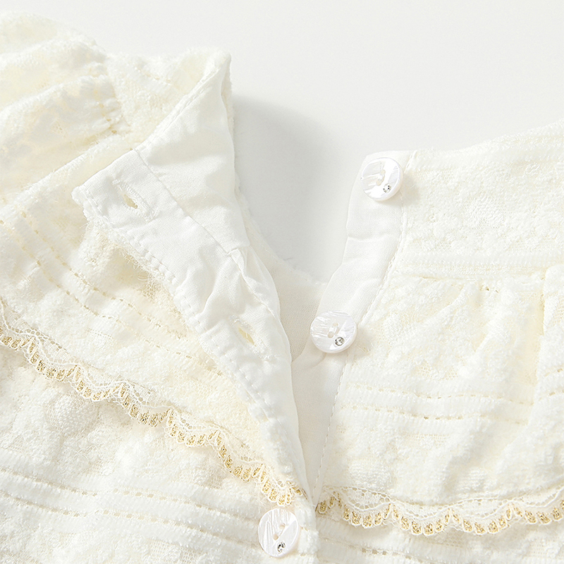 [Archive Sale] Nylon Folds Lace Edge Bow Long Sleeve Regular Bodysuit - image 8